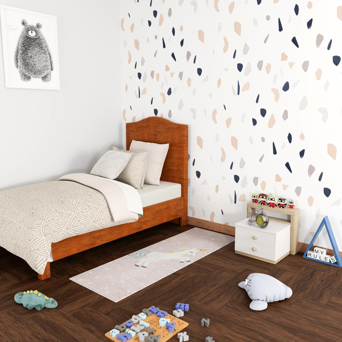 Playful Patterns Collection Area Rug -  Tangle Runner Pink  lifestyle 51