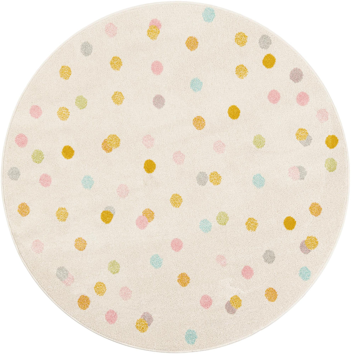 Playful Patterns Collection Area Rug -  Fable Round Ivory  lifestyle 18
