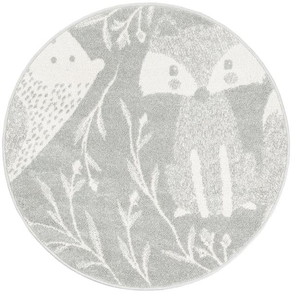 Playful Patterns Collection Area Rug -  Quirky Round Gray  lifestyle 18