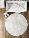 Playful Patterns Collection Area Rug -  Quirky Round Gray  lifestyle 24