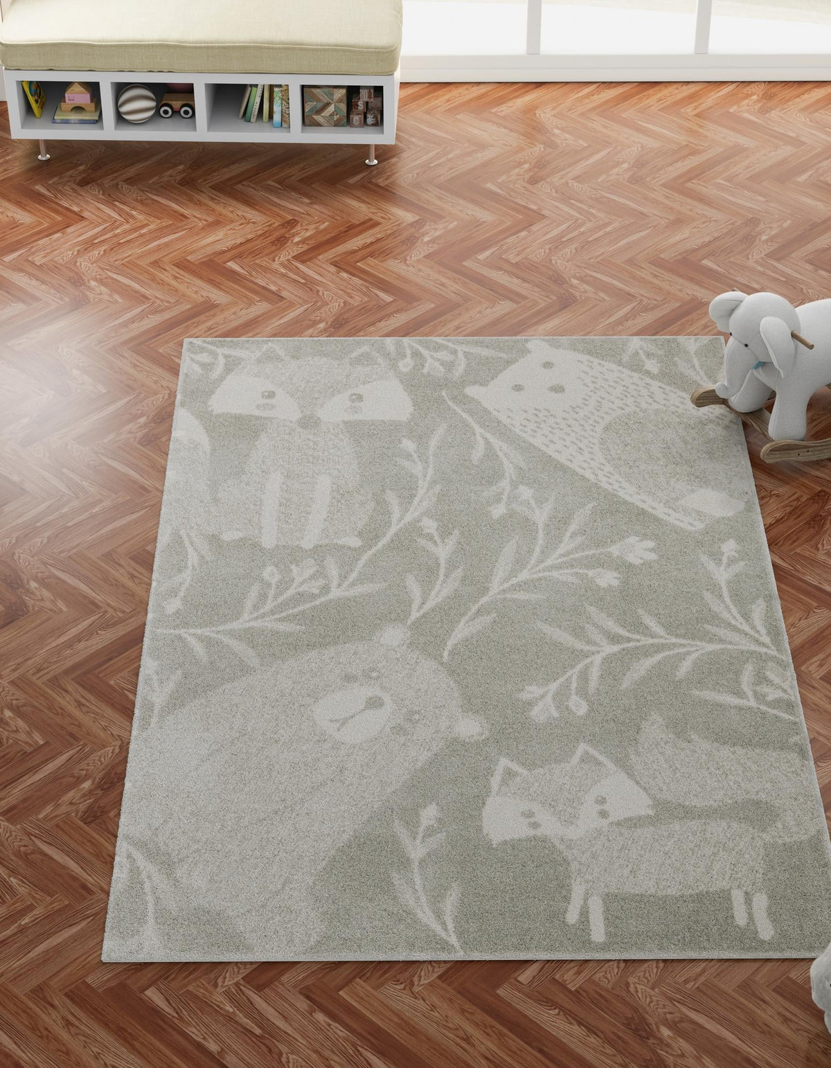Playful Patterns Collection Area Rug -  Quirky Rectangle Gray  lifestyle 2