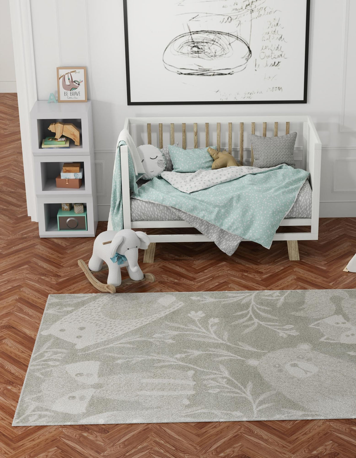 Playful Patterns Collection Area Rug -  Quirky Rectangle Gray  lifestyle 3