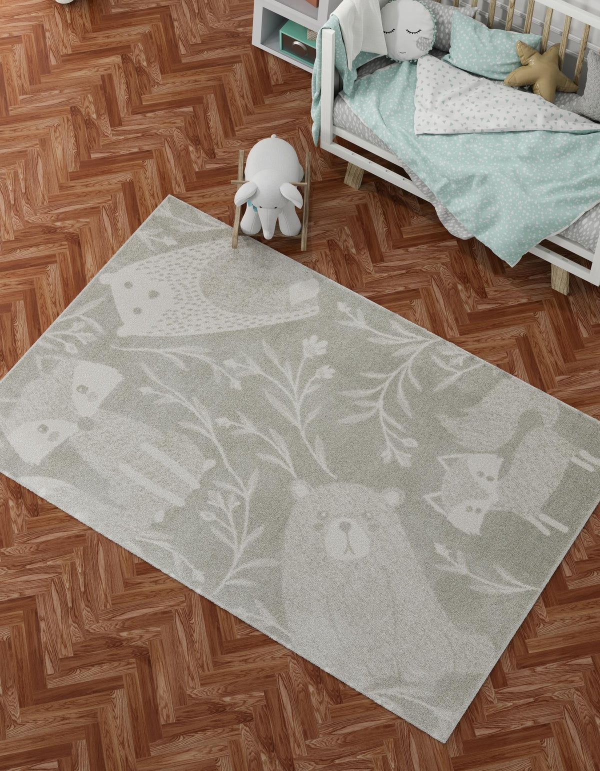 Playful Patterns Collection Area Rug -  Quirky Rectangle Gray  lifestyle 4