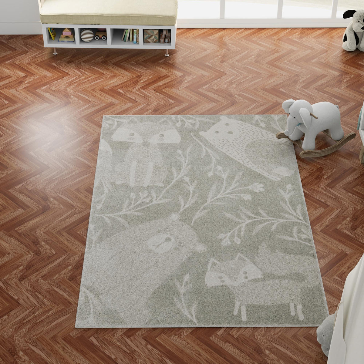 Playful Patterns Collection Area Rug -  Quirky Rectangle Gray  lifestyle 15