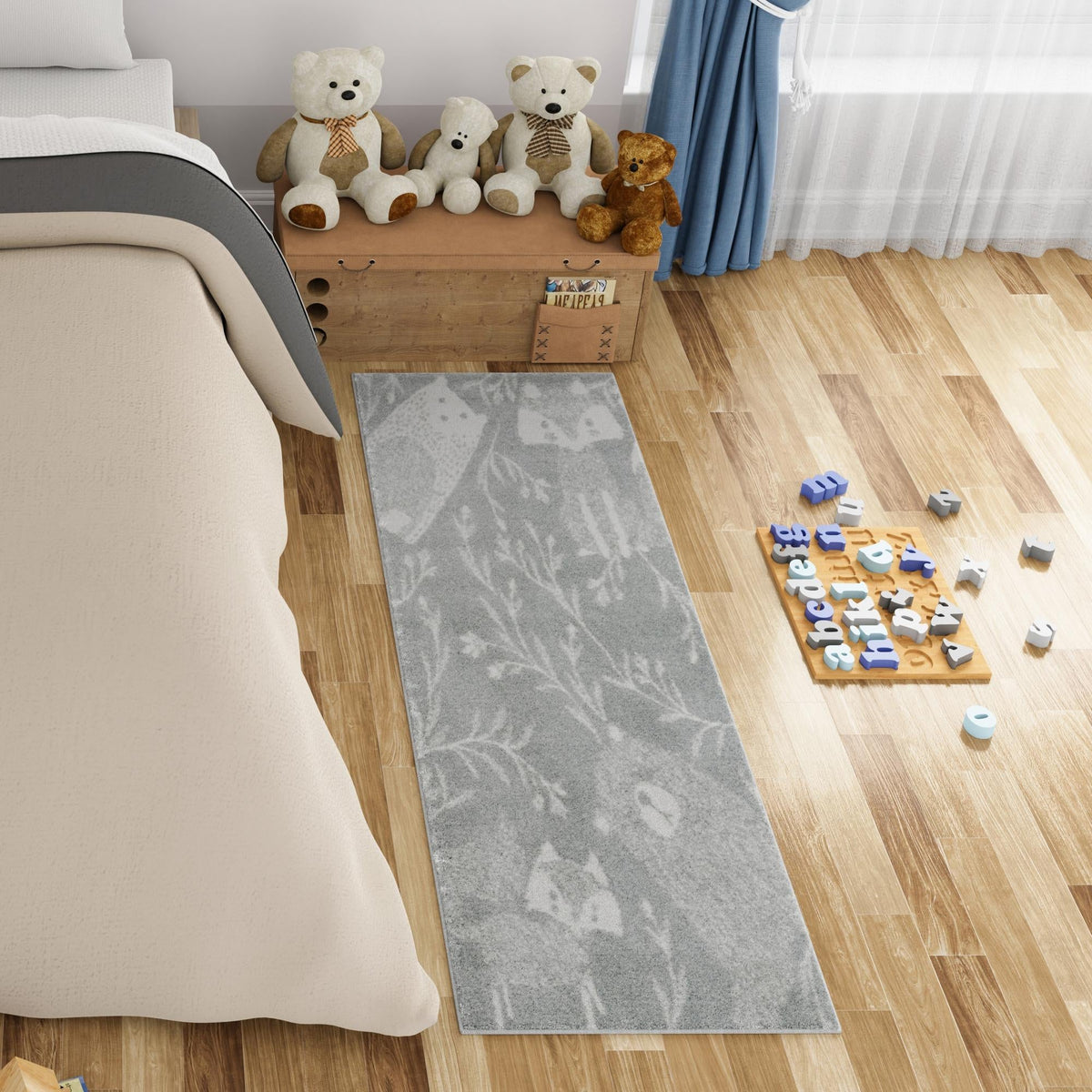 Playful Patterns Collection Area Rug -  Quirky Runner Gray  lifestyle 47