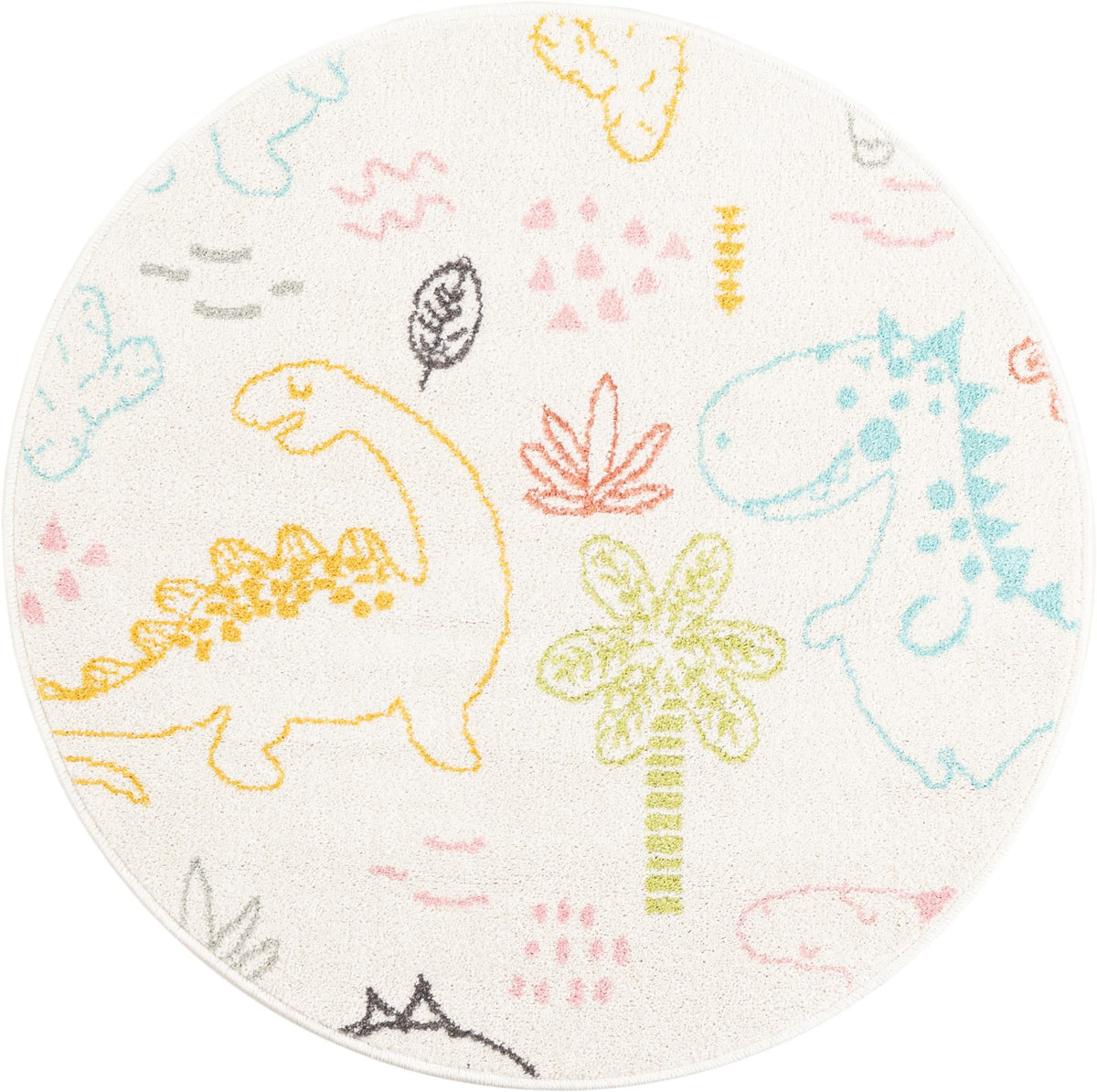 Playful Patterns Collection Area Rug -  Abstracta Round Ivory  lifestyle 18