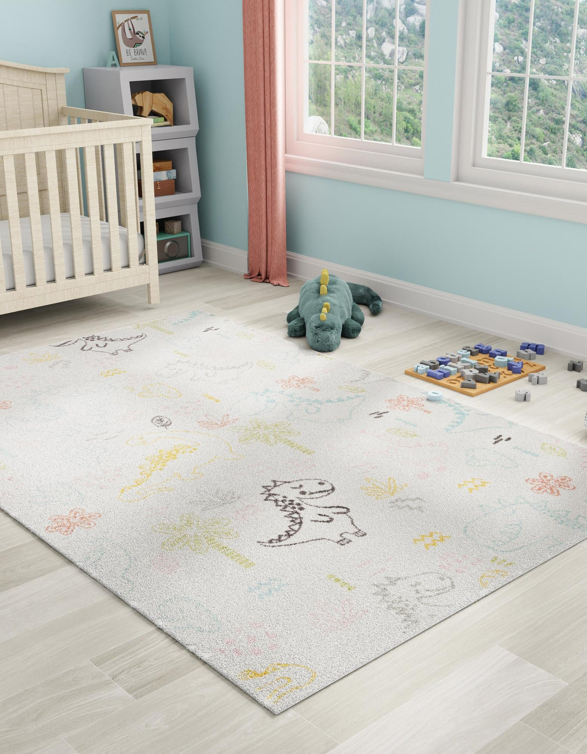 Playful Patterns Collection Area Rug -  Abstracta Rectangle Ivory  lifestyle 3