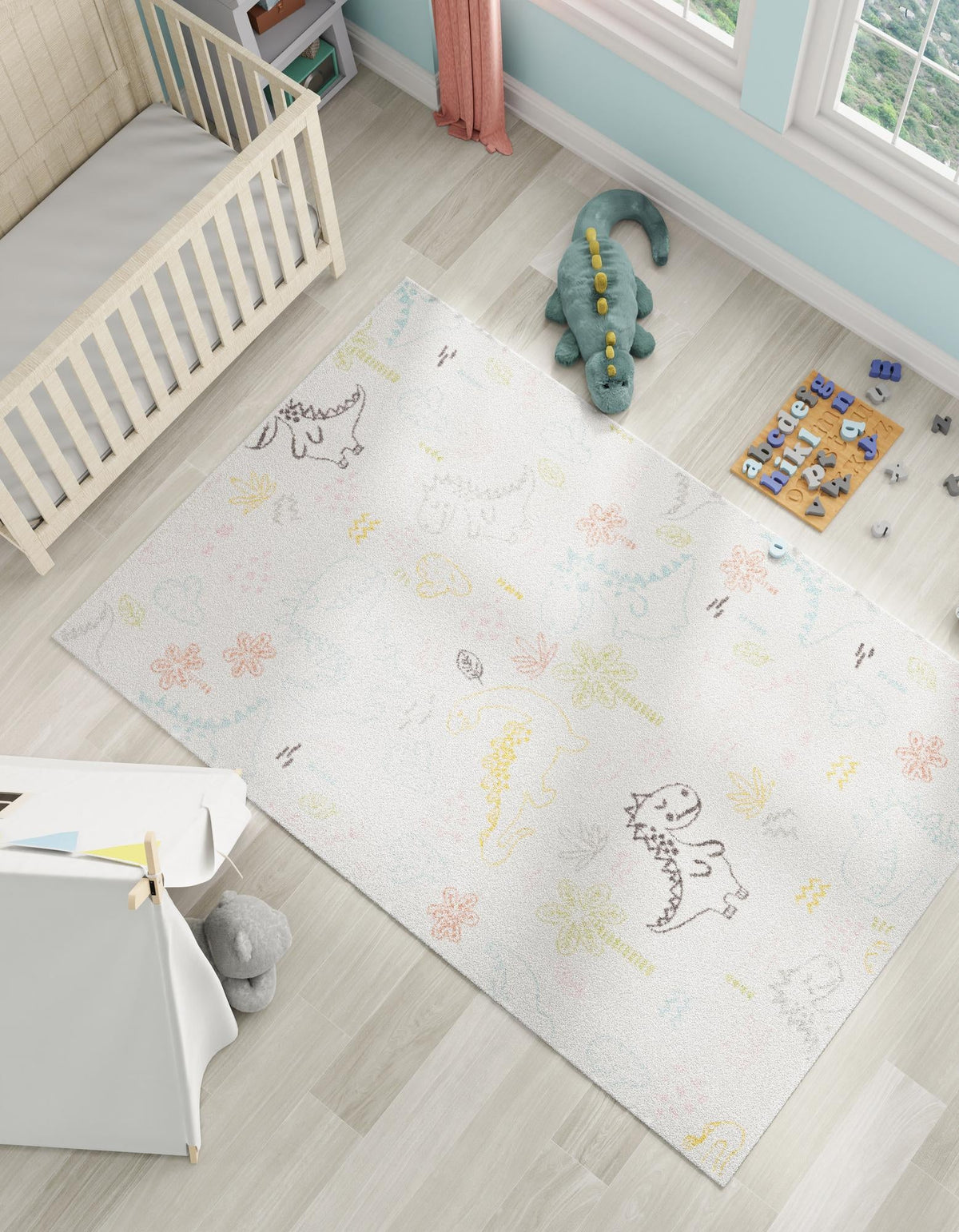 Playful Patterns Collection Area Rug -  Abstracta Rectangle Ivory  lifestyle 4