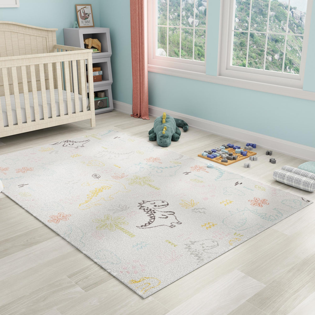 Playful Patterns Collection Area Rug -  Abstracta Rectangle Ivory  lifestyle 16