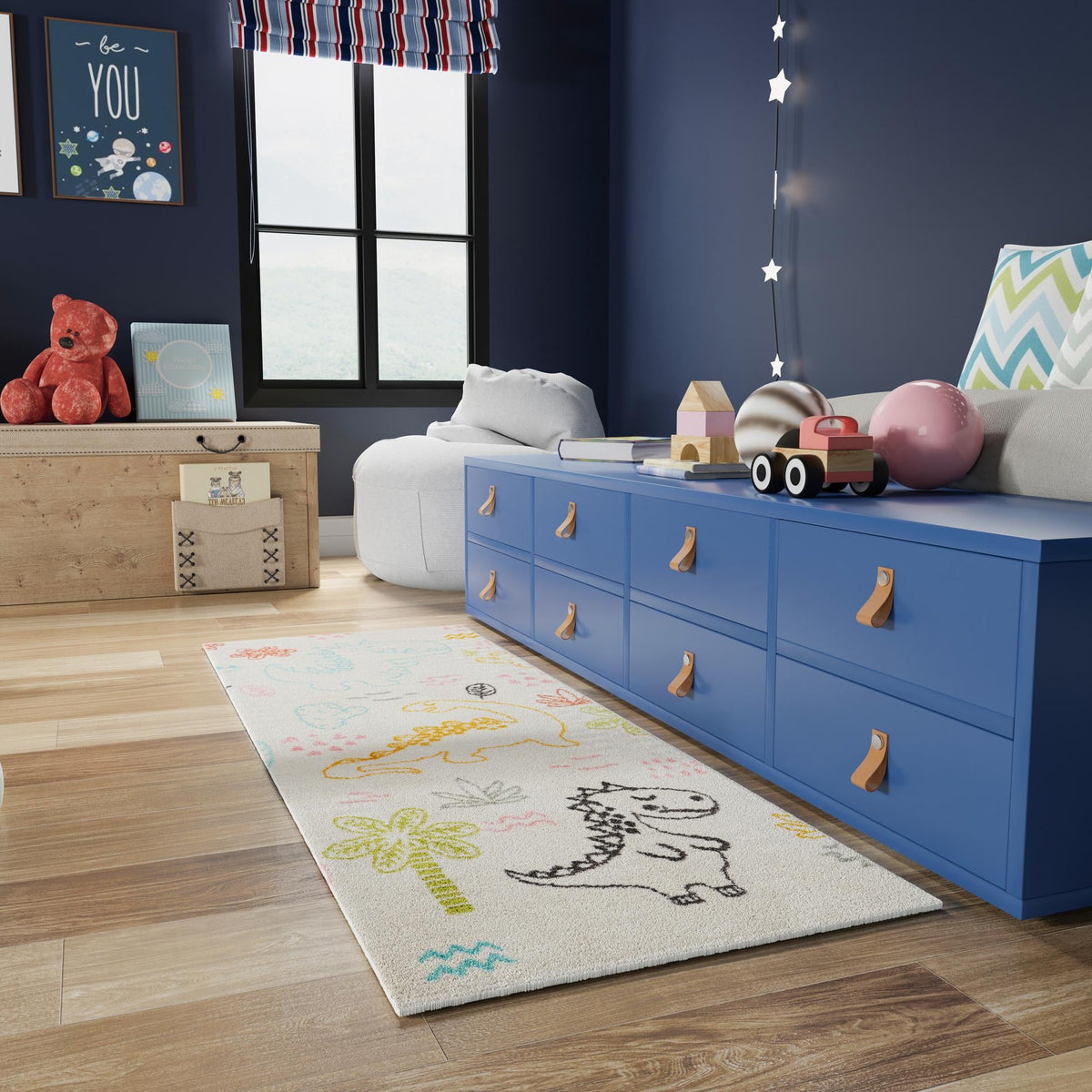 Playful Patterns Collection Area Rug -  Abstracta Runner Ivory  lifestyle 51