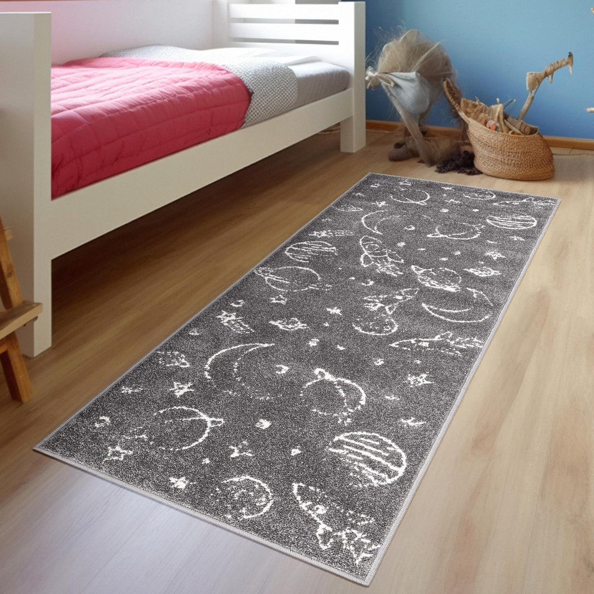 Playful Patterns Collection Area Rug -  Jigsaw Runner Gray  lifestyle 69