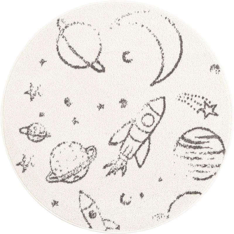 Playful Patterns Collection Area Rug -  Jigsaw Round Ivory  lifestyle 35