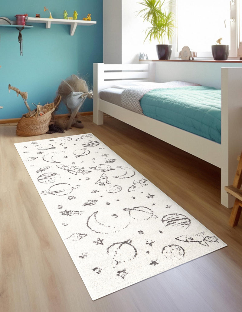 Playful Patterns Collection Area Rug -  Jigsaw Runner Ivory  lifestyle 39