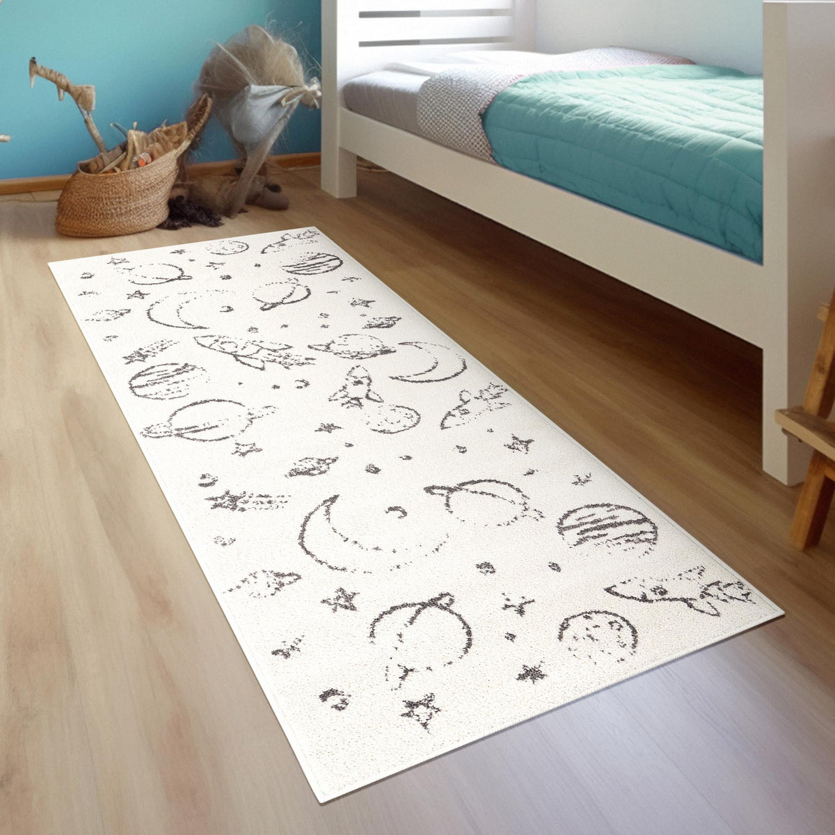 Playful Patterns Collection Area Rug -  Jigsaw Runner Ivory  lifestyle 79