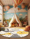 Playful Patterns Collection Area Rug -  Whirlpool Round Ivory  lifestyle 3