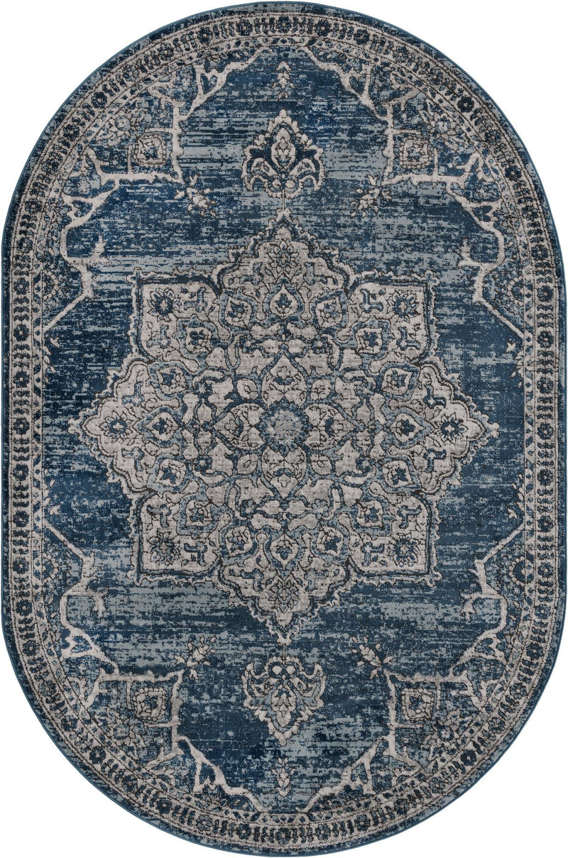 Mykonos Manor Collection Area Rug -  Tinos (Blue) Oval Blue  lifestyle 21