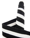 Sustainable Strands Indoor-Outdoor Oasis Collection Area Rug - Harborview Round Black and White  lifestyle 78