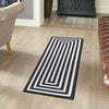 Sustainable Strands Indoor-Outdoor Oasis Collection Area Rug - Harborview Runner Black and White  lifestyle 118