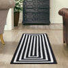 Sustainable Strands Indoor-Outdoor Oasis Collection Area Rug - Harborview Runner Black and White  lifestyle 123