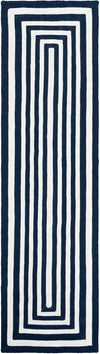 Sustainable Strands Indoor-Outdoor Oasis Collection Area Rug - Harborview Runner Navy Blue and White  lifestyle 25