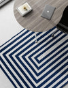 Sustainable Strands Indoor-Outdoor Oasis Collection Area Rug - Harborview Rectangle Navy Blue and White  lifestyle 3