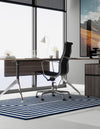 Sustainable Strands Indoor-Outdoor Oasis Collection Area Rug - Harborview Rectangle Navy Blue and White  lifestyle 7
