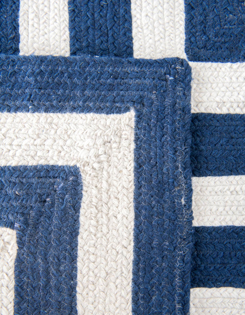 Sustainable Strands Indoor-Outdoor Oasis Collection Area Rug - Harborview Rectangle Navy Blue and White  lifestyle 16