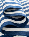 Sustainable Strands Indoor-Outdoor Oasis Collection Area Rug - Harborview Rectangle Navy Blue and White  lifestyle 20