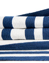 Sustainable Strands Indoor-Outdoor Oasis Collection Area Rug - Harborview Rectangle Navy Blue and White  lifestyle 21