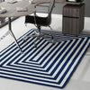 Sustainable Strands Indoor-Outdoor Oasis Collection Area Rug - Harborview Rectangle Navy Blue and White  lifestyle 22