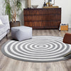 Sustainable Strands Indoor-Outdoor Oasis Collection Area Rug - Harborview Round Gray and White  lifestyle 124