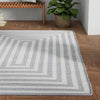 Sustainable Strands Indoor-Outdoor Oasis Collection Area Rug - Harborview Rectangle Gray and White  lifestyle 50