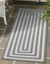 Sustainable Strands Indoor-Outdoor Oasis Collection Area Rug - Harborview Runner Gray and White  lifestyle 31