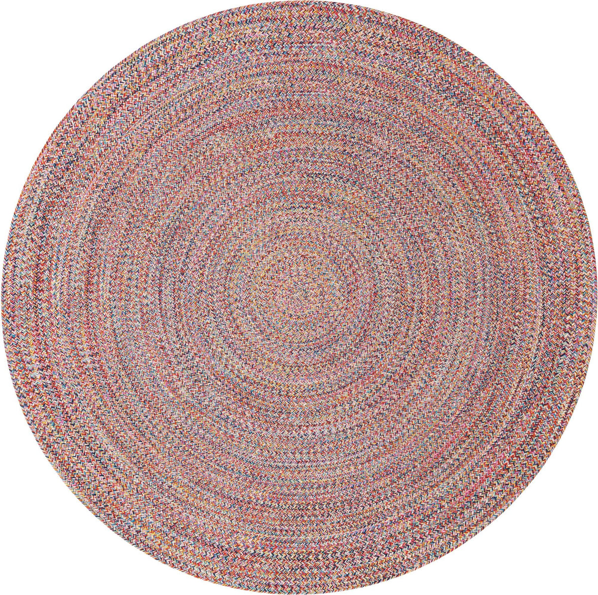Sustainable Strands Indoor-Outdoor Oasis Collection Area Rug -  Sandbar (Multi) Round Multi  lifestyle 22