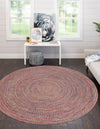 Sustainable Strands Indoor-Outdoor Oasis Collection Area Rug -  Sandbar (Multi) Round Multi  lifestyle 24