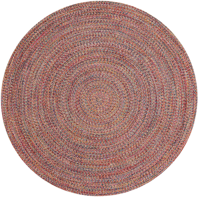 Sustainable Strands Indoor-Outdoor Oasis Collection Area Rug -  Sandbar (Multi) Round Multi  lifestyle 41