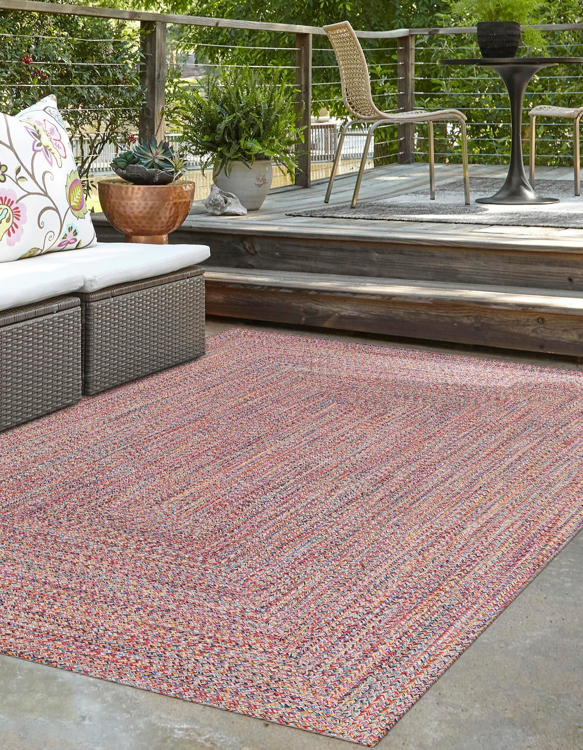 Sustainable Strands Indoor-Outdoor Oasis Collection Area Rug -  Sandbar (Multi) Rectangle Multi  lifestyle 10