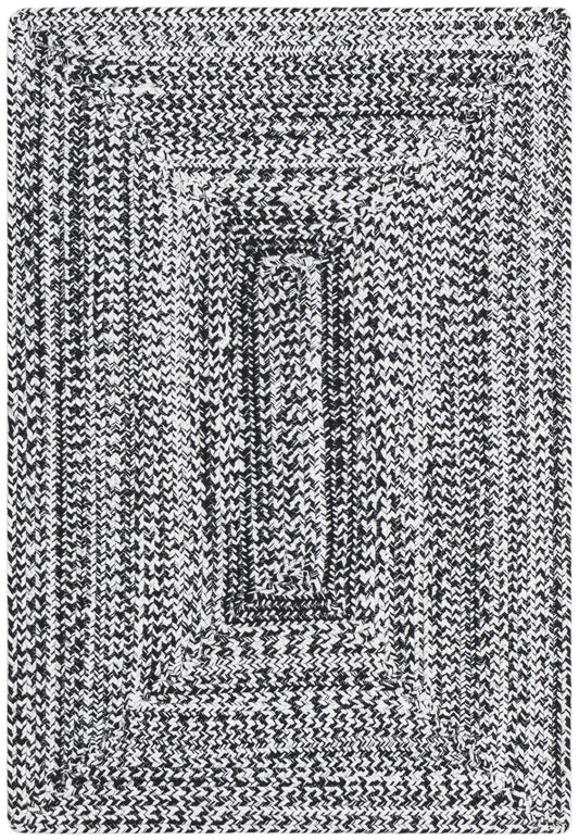 Sustainable Strands Indoor-Outdoor Oasis Collection Area Rug -  Sandbar (Black and White) Rectangle Black and White Main