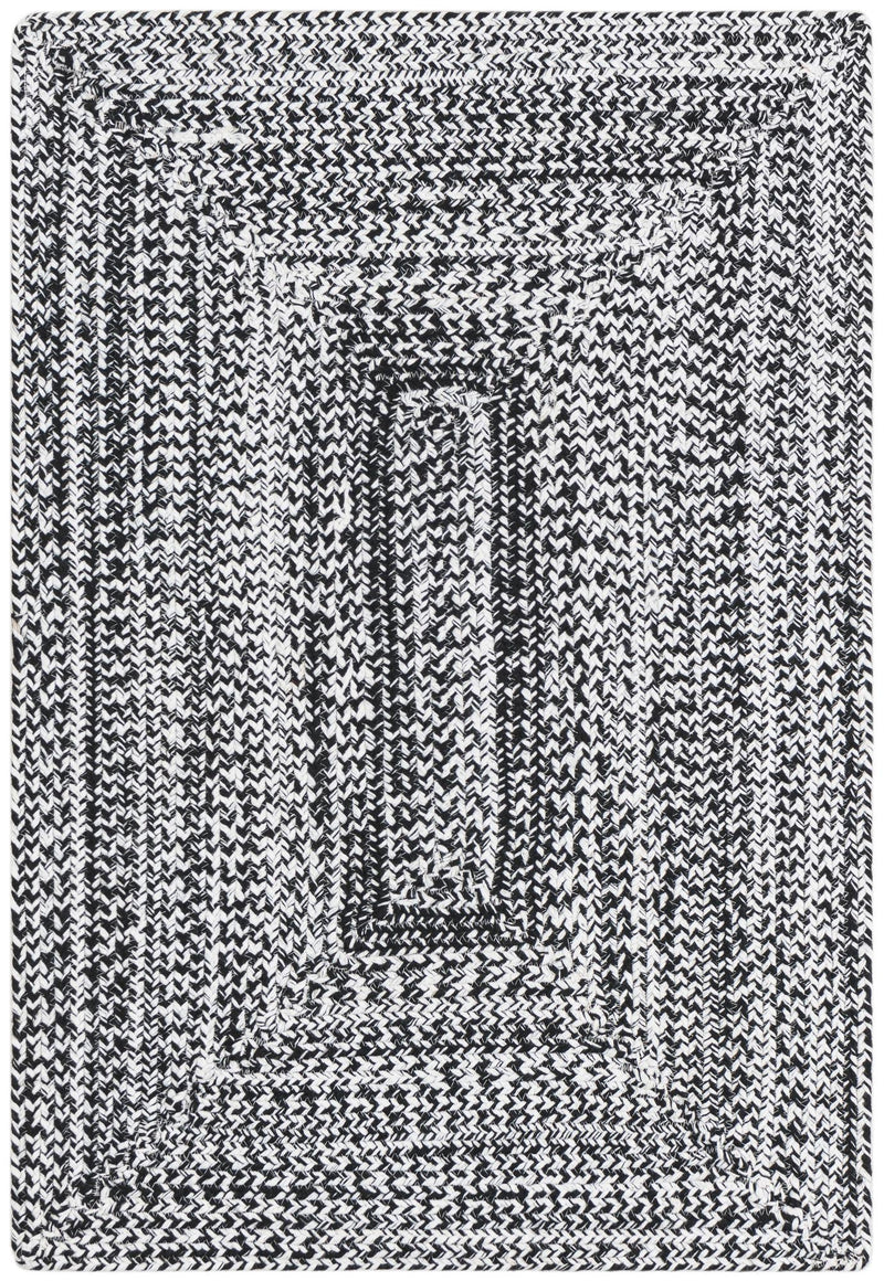 Sustainable Strands Indoor-Outdoor Oasis Collection Area Rug -  Sandbar (Black and White) Rectangle Black and White Main