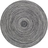 Sustainable Strands Indoor-Outdoor Oasis Collection Area Rug -  Sandbar (Black and White) Round Black and White  lifestyle 40