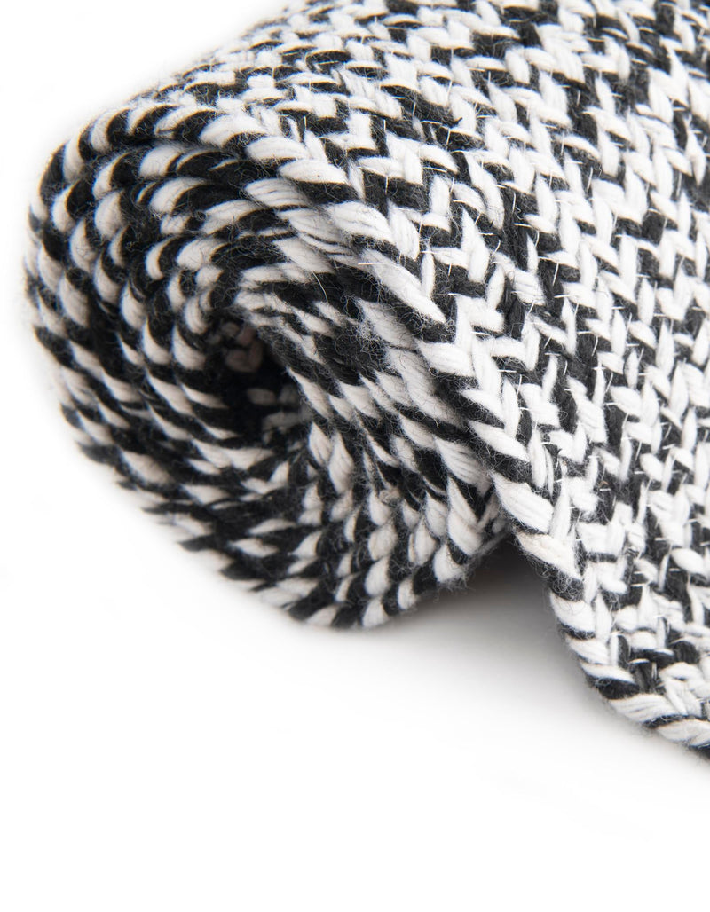 Sustainable Strands Indoor-Outdoor Oasis Collection Area Rug -  Sandbar (Black and White) Rectangle Black and White  lifestyle 19