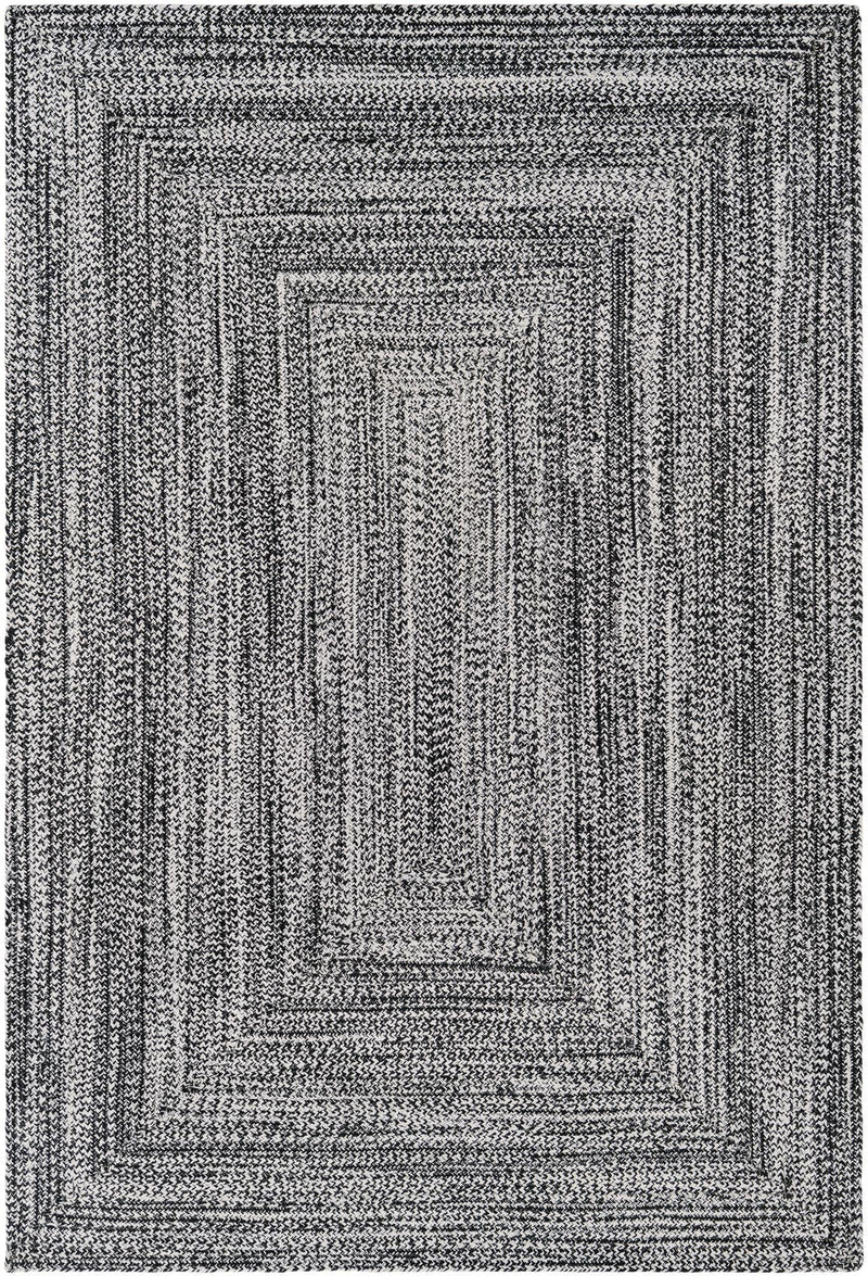Sustainable Strands Indoor-Outdoor Oasis Collection Area Rug -  Sandbar (Black and White) Rectangle Black and White  lifestyle 2