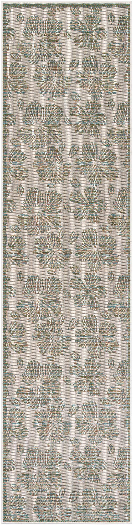 Coastal Terrace Collection Area Rug -  Marina Runner Ivory and Beige  lifestyle 17