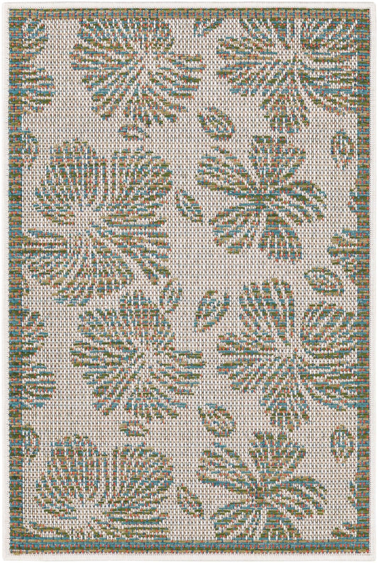 Coastal Terrace Collection Area Rug -  Marina Rectangle Ivory and Beige Main