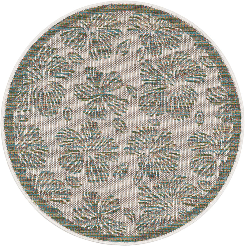Coastal Terrace Collection Area Rug -  Marina Round Ivory and Beige  lifestyle 40
