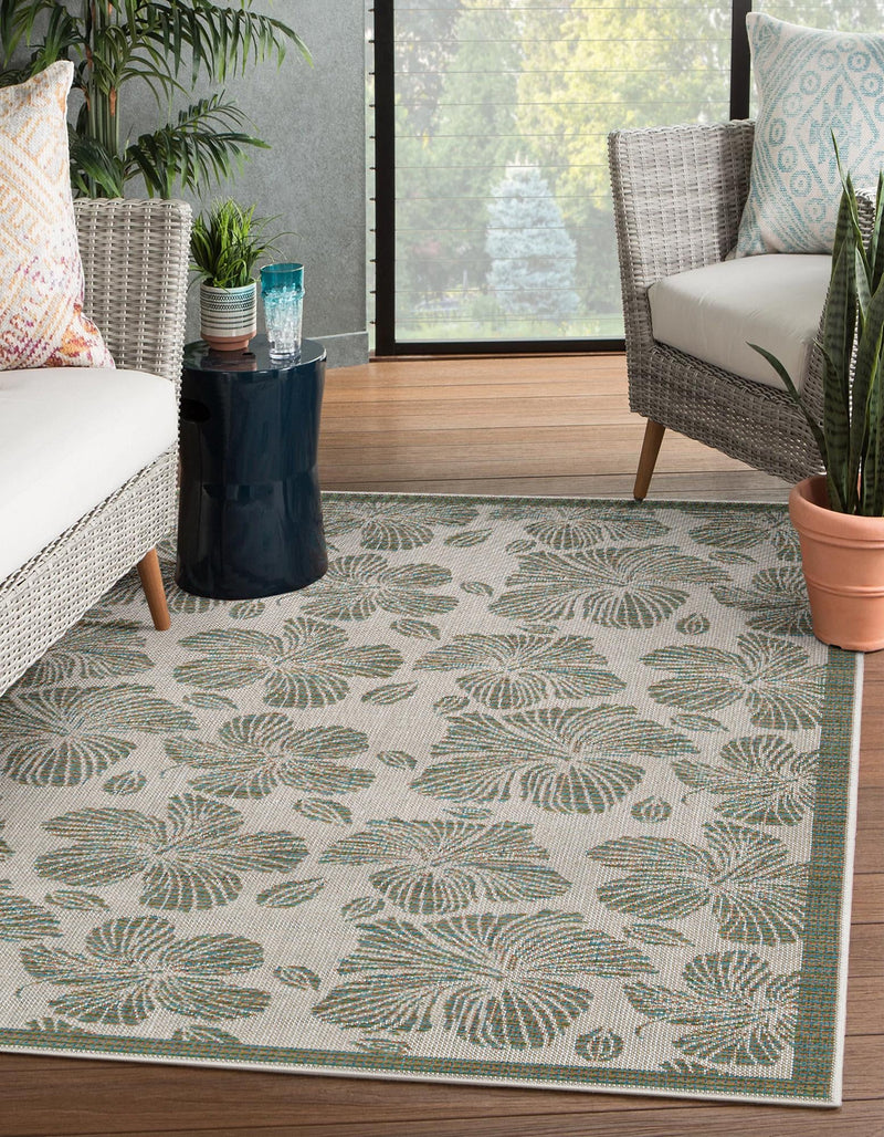 Coastal Terrace Collection Area Rug -  Marina Rectangle Ivory and Beige  lifestyle 2