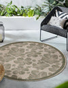 Coastal Terrace Collection Area Rug -  Marina Round Ivory and Beige  lifestyle 19