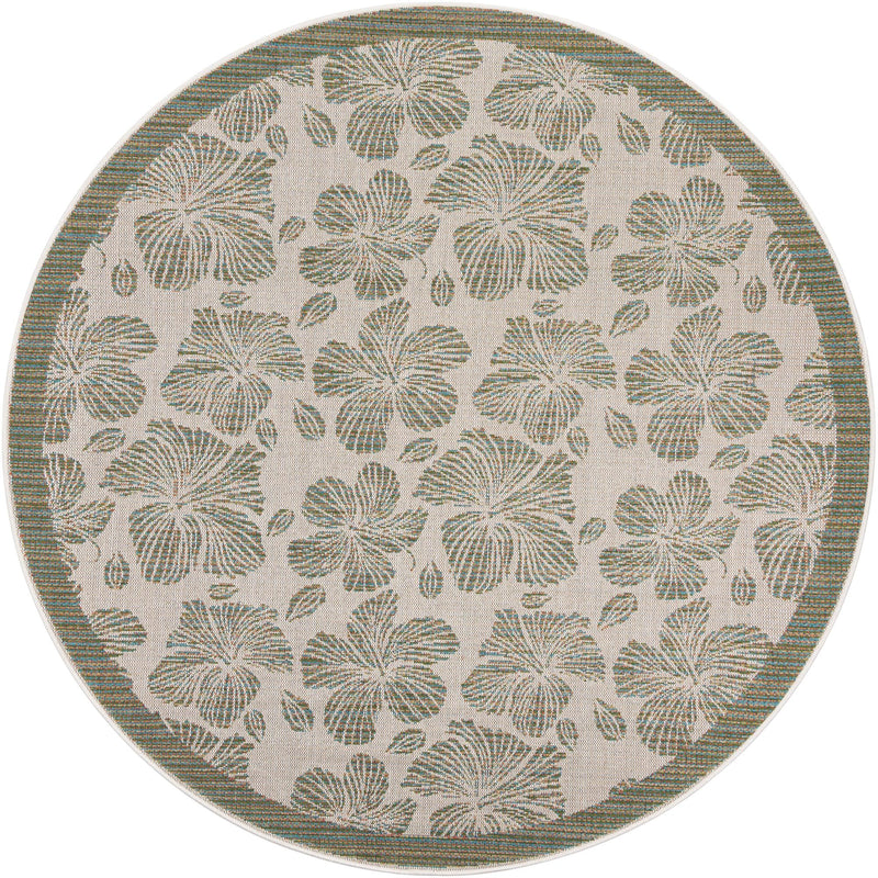 Coastal Terrace Collection Area Rug -  Marina Round Ivory and Beige  lifestyle 19