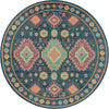 Coastal Terrace Collection Area Rug -  Dunes Round Navy Blue  lifestyle 43