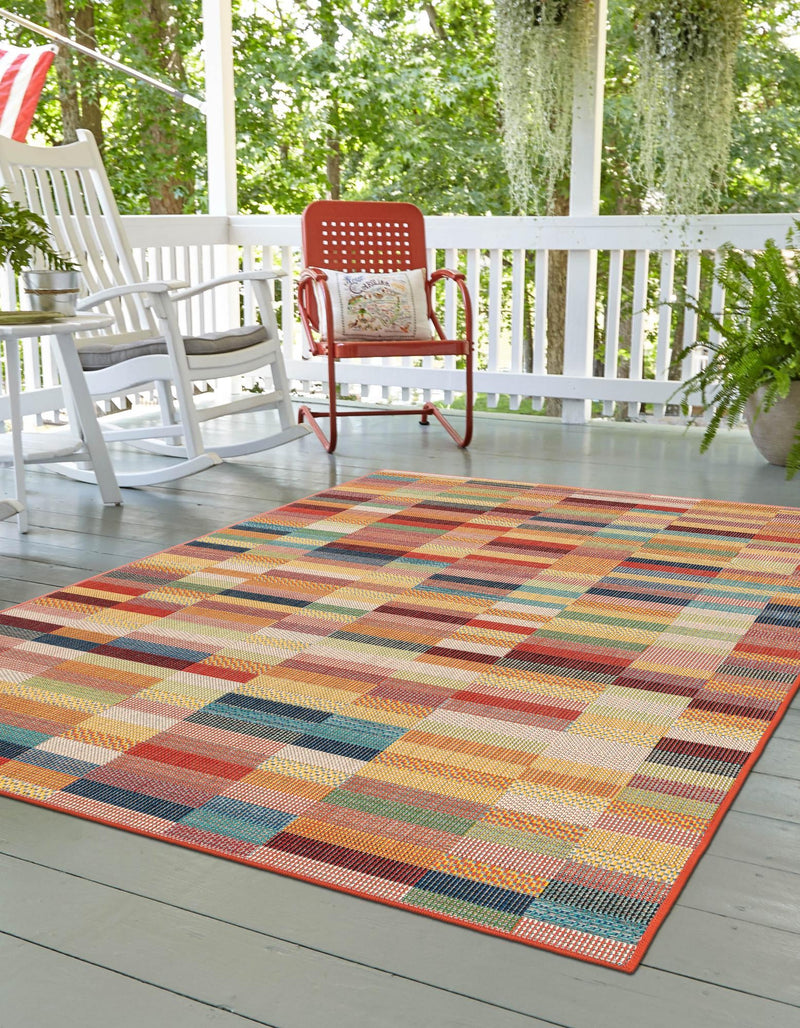 Coastal Terrace Collection Area Rug -  Harbor Rectangle Multi  lifestyle 3